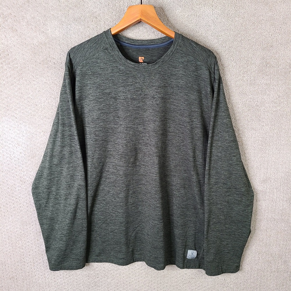 Rugged Elements Shirt Mens XXL Green Space Dye Crew Neck Long Sleeve Casual